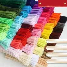 30厘米绿色花茎铁丝+视频教程，60色雪尼尔绒条，适合万圣节、返校季，30厘米彩色花茎手工材料，彩色雪尼尔绒条，花茎毛绒金属丝扎带，价格实惠，品质优良 - 彩色 - 查看 7