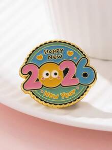 1pc Cute Cartoon Zinc Alloy Brooch, New Year - Multicolor - View 5