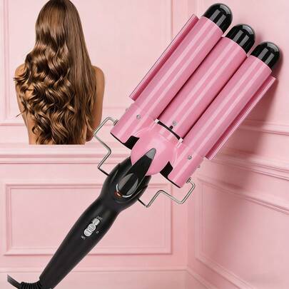 Rizador Triple de Cabello para Ondas 3 Barriles,Rizador de pelo de cerámica ajustable en temperatura, Herramienta de estilismo para el cabello con control de temperatura de dos niveles,Rizador De Pelo Profesional De Cerámica Con Triple Barril, Herramienta De Estilo De Onda Para El Cabello Con Rizador De Pelo Herramienta para alisar el cabello para peluqueros profesionales Regalos perfectos para Año Nuevo, San Valentín y Ramadán