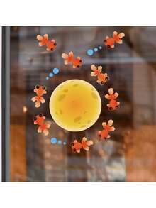 Cute Pigeon & Bird Pattern Static Cling Window Stickers, Glue-Free, Waterproof, Suitable For Children's Bedroom And Kitchen Glass Doors, Creative Decor, Anti-Collision - Multicolor - View 4