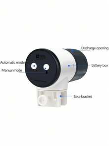 1pc Automatic Fish Feeder With Timer, Suitable For Goldfish, Turtles And Other Aquarium Pets - Black and White - View 3