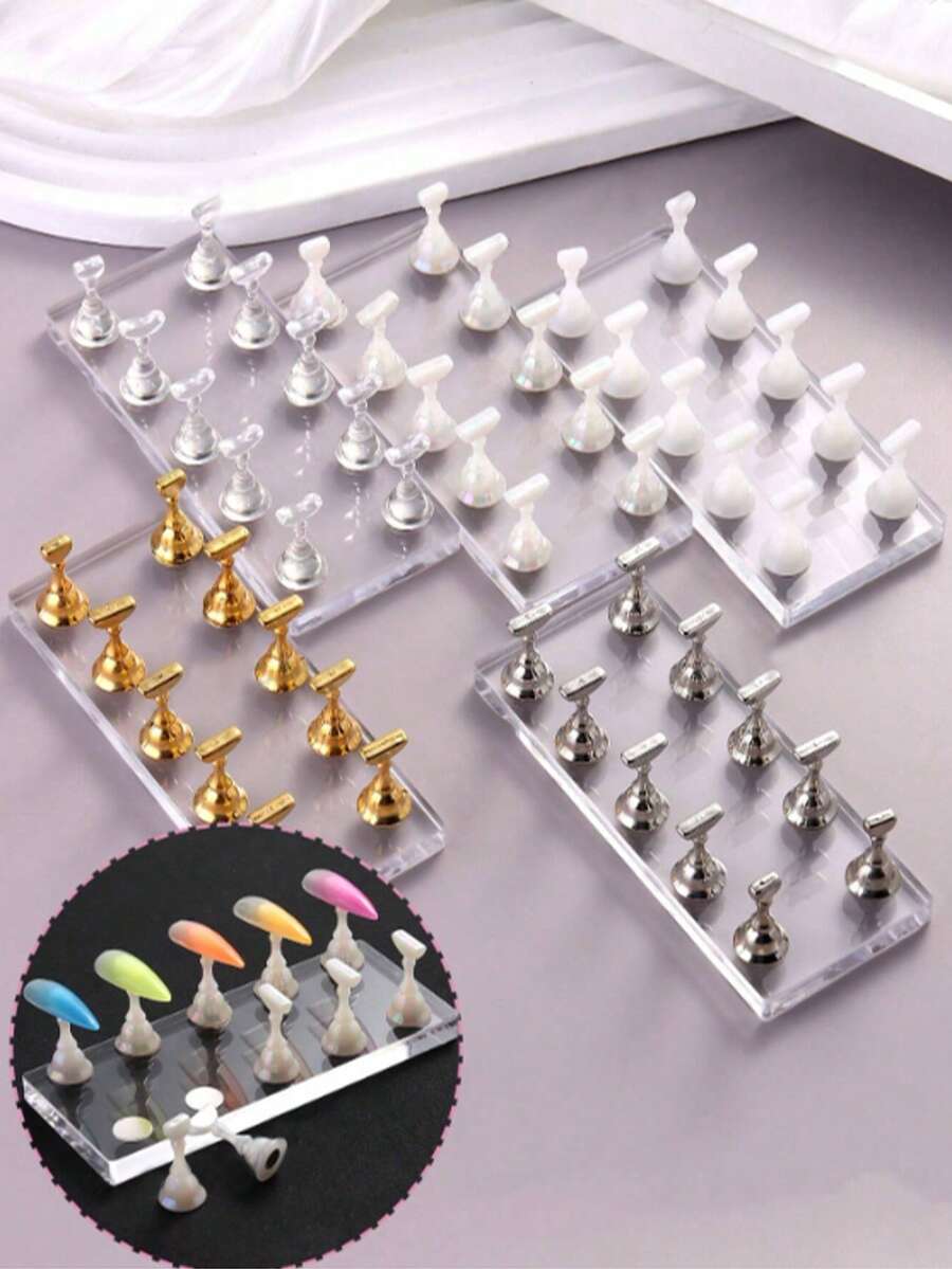5 giá đỡ trưng bày móng tay từ tính, giá đỡ tập làm móng acrylic, giá trưng bày móng tay DIY cho tiệm nail. - Nhiều màu - Xem 1