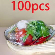150/100/50pcs Disposable Stretch Cling Film, Expandable Food Wrap, Kitchen Food Preservation Tool, Spring/Summer Kitchen Food Wrap, Anti-Insect And Dust Food Cover, Kitchen Storage Accessory, Home Decor, Gift, Kitchen Storage And Organization - Multicolor - View 14