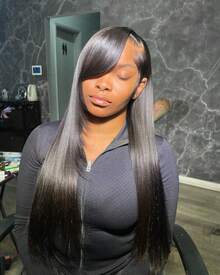 40 Inch 13x4 HD Bone Straight Lace Front Wigs Human Hair 13x6 Brazilian Transparent Lace Frontal Wig For Women 5*5 Glueless HD Lace Closure Remy Hair Preplucked With Baby Hairen Preplucked 40 Inch - Natural Black - 查看 5