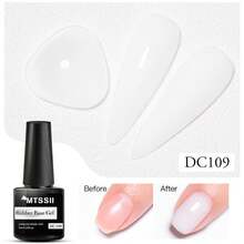 Mtssii 7ml Natural Nude 2 In 1 Rubber Base Gel Nail Polish Milky Pink Jelly White Nail Camouflage Color Coat Semi Permanent Soak Off UV Rubber Gel Base For Nails Manicure Nail Supplies Nail Art Design For Home Salon Gift For Women - 白色 - 查看 2
