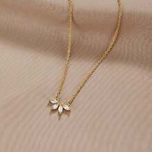 1 Simple Fashion Leaf Petal Pendant Necklace, Embellished With Synthetic , Suitable For Ladies Daily And Party Decoration - Vàng - Xem 8