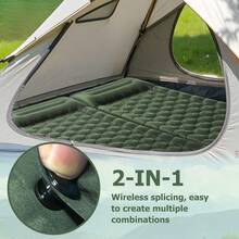 Self-Inflating Thick Double Sleeping Pad With Pillow And Built-In Foot Pump, Suitable For Backpacking, Hiking, Tent Camping And Other Occasions, Portable Camping Mat, Self-Inflating Camping Sleeping Pad, Time And Effort Saving, Foot Pump Inflation, Can Be Fully Inflated In Less Than 3 Minutes.