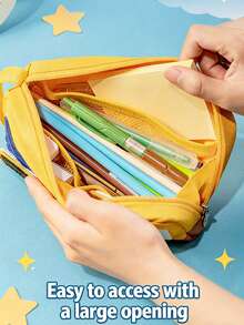 Estuche para lápices con patrones de gatitos lindos en estilos surtidos, elegante y espacioso. Suministros de oficina y escolares > Almacenamiento de papelería de oficina > Estuche para lápices > Bolsa para bolígrafos - Multicolor - Ver 2