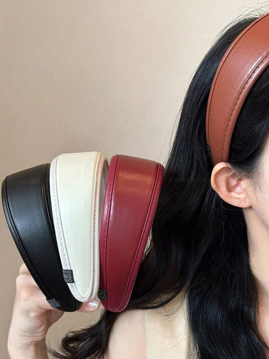 复古简约宽发箍，女士高冠发箍配饰发带 - 彩色 - 查看 1