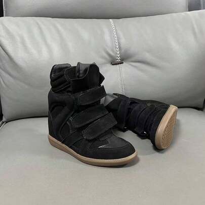 New 2025 Hidden Height Enhancement High-Top Women's Shoes, Color-Coordinated Flat Casual Sneakers For Women