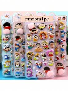 3pcs Assorted Cute Bubble, Soft Pinch, Embossed Stickers, Color Variation May Occur - Multicolor - View 10