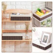 CYPN3 Piezas Canastas OrganizadorasCanasta para Baño Organizador Canastas de Mimbre Tejida a Mano Cesta de Almacenamiento para Hogar Dormitorio Baño y Entrada Cestos Organizadores BasketFashion - 223398512 - Ver 7