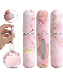 1pc New Marble Pattern High-End Printed 5ML Perfume Sample Bottle, Portable Travel Refillable - Multicolor - View 5