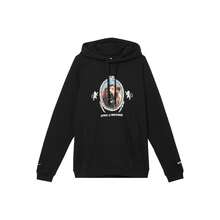 Nike Letter Print Drawstring Hooded Long-Sleeve Sweatshirt For Men - Black - View 5