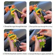 趣味个性汽车钥匙套 女士针织钥匙包 迷你钱包 小钱包 - 彩色 - 查看 3