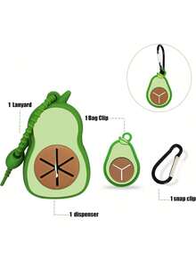 1pc Avocado Dog Poop Bag Holder With Adjustable Silicone Belt Attachment And Dog Poop Bag Clip For Cleaning - Multicolor - View 6