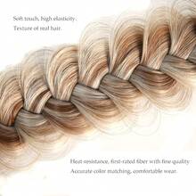 Braided Headband WithTooth Wide Braid Messy Hair Hoop WomenFashion Hair Accessories - Nâu vàng, Pha trộn thuốc tẩy, Vàng hoe - Xem 5