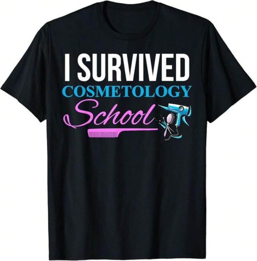 Funny Cosmetology Graduation Gift Unisex T-Shirt - 黑色 - 查看 1