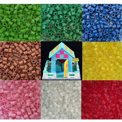 500pcs/Bag 10mm Fuse Beads Extra Large Hole Beads For Handmade Jewelry Making Supplies - Melting Beads Pixel Puzzle Beads For Creative Crafting - Perfect For Jewelry Designers