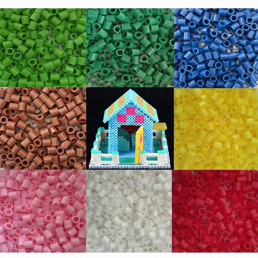 500颗/袋 10毫米熔珠 超大孔珠 手工珠宝制作材料 - 熔珠 像素拼图珠 创意工艺 - 珠宝设计师的理想之选 - 彩色 - 查看 1