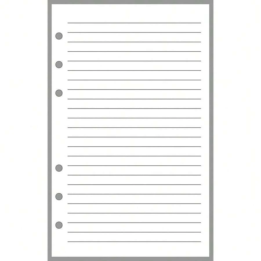 Compact Size Notes Insert With Simple Lines Spaced 1/4\, Sized And Punched With 6 Holes For Franklin Covey Compact Notebook (4.25\ X 6.75\) - SimpleLinedNotePaperwith1/4inchSpacing - View 1