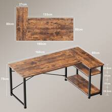 White Height Adjustable Desk 160 X 75 Cm Electrically Adjustable L-Shaped Desk With Memory Control, Ergonomic Game Table With Cup Holder, Hook. - 亮橙色 - 查看 12