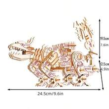 300+Pcs Wooden Solid Puzzle Toys, Seasonal Hot-Selling Wooden Puzzle Toys Airplane Dinosaur Robot, Cool Robot Model 3D Stereoscopic Puzzle Customized DIY, Handmade Educational Toys - Multicolor - View 8