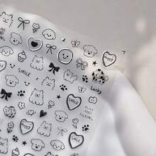 Hình dán chú cún cỏ ba lá cười nổi 3D + Miếng dán ống kính trong suốt, Hình dán ngôi sao anh đào trong suốt dễ thương, Phù hợp với 17 Pro Max, 17 Pro - Phim ống kính trong suốt + miếng dán - Xem 4