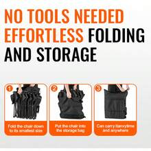 Banco plegable portátil, banco de fútbol plegable de 6 asientos con bolsillos laterales y bolso de transporte, asientos laterales de tela Oxford 600D ligera, para fútbol, béisbol, camping, eventos al aire libre, negro - Negro - Ver 6