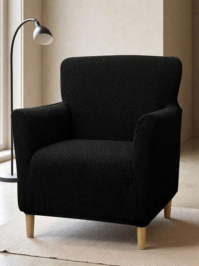 1 pieza, Funda elástica en forma de T con diseño abstracto de cuadrícula, Funda para sofá individual pequeño, Artículos para el hogar, Funda para sofá para todo el año, Juego completo, Funda para sofá, Funda antipolvo, Adecuada para dormitorios y estudios, Perfecta para uso en Navidad