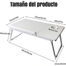 Mesa de Noche Plegable Mesa de sofa para portatil con portavasos Mesa portatil para portatil y Ranura de inclinacion Ajustable en 5 Niveles para Comer entretenerse estudiar y Trabajar - blancoclido - Ver 5