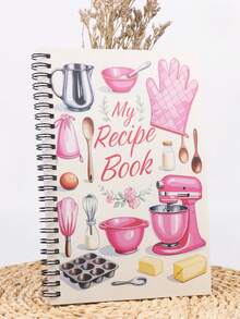 1pc Blank Recipe Notebook, Personal Cookbook Journal, Scrapbook Craft Supplies - Multicolor - View 3