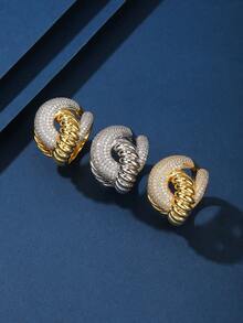 1pc Copper Material Fashionable Charm Unisex Ring, Suitable For Gift, Women's Holiday And Daily Wear - 016055-1 - View 10