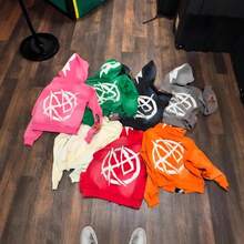 Men's  Sweater European And American Goth Dark Top Printed Loose Hooded Sweater - màu đen - Xem 4