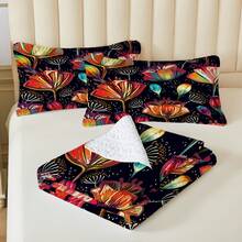 2/3件套床上用品（1个床罩+1/2个枕套），数码印花，柔软舒适，巴洛克风格，适用于酒店、卧室、宿舍，四季皆宜。 - 彩色 - 查看 4