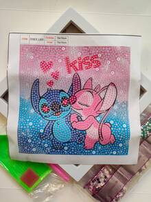 刺绣钻石画套装，包含工具，手工DIY放松艺术装饰礼品，适合情人节、感恩节礼物（图片展示的是成品，购买后需要您自己制作）（套装包含画布、钻石、工具包和白色塑料框） - 彩色 - 查看 15