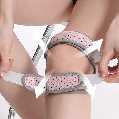 Adjustable Knee Brace With Breathable Mesh Fabric And Ergonomic Design, Suitable For Basketball, Cycling And Outdoor Sports, Provides Stable Compression Support.