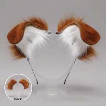 Dog Ears Headband Puppy Ears Hair Hoop Bendable Animal Ears Cosplay Headwear Costume Party Hair Accessories - 黑色的 - 查看 4