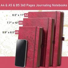 Thick Lined Journal Notebook With Pen, 360 Pages 100gsm Paper, Brown Sprayed Edge, Journal For Writing B5 Ruled Notebook ,Leather Hardcover,Perfect For Work, Office Or Schoolsss, 7.8'' X 10'' Wine Red - 酒紅色B5線 - 查看 10