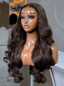 200% Density HD Lace Front Glueless Wigs Brazilian Human Virgin Hair, Body Wave 13x6 13*4 4*4 5x5 Pre-Plucked Chocolate Brown Undetectable Lace Closure Cheap Affordable Wig, Pre-Cut Lace For Wig Beginner, 4# Colored High Temperature Resistant Fiber Synthetic Wig For Women 10-14inch Bob Wig - Brown - View 16