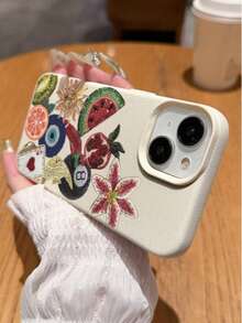 1pc TPU Soft Case With Watermelon, Fish, Sun Elements Pattern, Compatible With IPhone 17/17 Pro Max/Air/17 Pro/16e/16 Pro Max/16/15/12 Pro Max/13/13 Pro Max/14/15/17/16 Pro/11 Pro Max/12, Personalized Design Fashionable Protective Cover, Unisex Phone Case - Multicolor - View 3