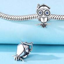 Cute Panda Animal 925 Sterling Silver Charms For Bracelets And Necklace Dangle Pendants Butterfly Elephant Dog Bead Jewelry Present For Women Family Friends - 戴著醫生帽的貓頭鷹 - 查看 4