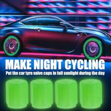 4/8PCS Fluorescent Tire Valve Stem Caps - Glow In The Dark Tire Valve Caps, Luminous Car Tire Air Cap Universal Fit For Cars, Trucks, Motorcycles, Bikes & Bicycles (Green) - 4pcs - View 9