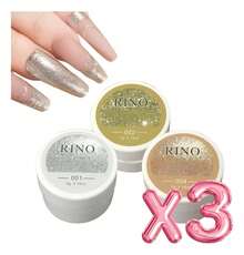 TendenciaGel Painting Diseño Metálico Decoración 3d Uñas Pack 3pzs FCalidad premium - Brillo de plata/oro/cobre - Ver 3