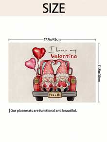 1pc/4pcs/6pcs/60pcs Valentine's Day Polyester Decorative Placemats, Pink Heart, Car, Balloon Placemats, Stain-Resistant, Suitable For Home, Restaurant, Dining Table Decor, Housewarming, Birthday Gifts - Multicolor - View 10