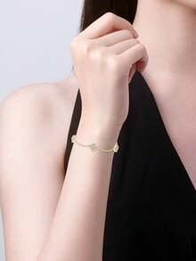 XUJIA 1PC Moissanite Bracelet For Women Four Leaf Clover Women's Fashion Bracelet In 925 Steling Silver – 3mm*20pcs Round Moissanite Lucky Charm Jewelry Sweet Valentine's Day Gift For Girlfriend & Wife - BMO-065 - View 2