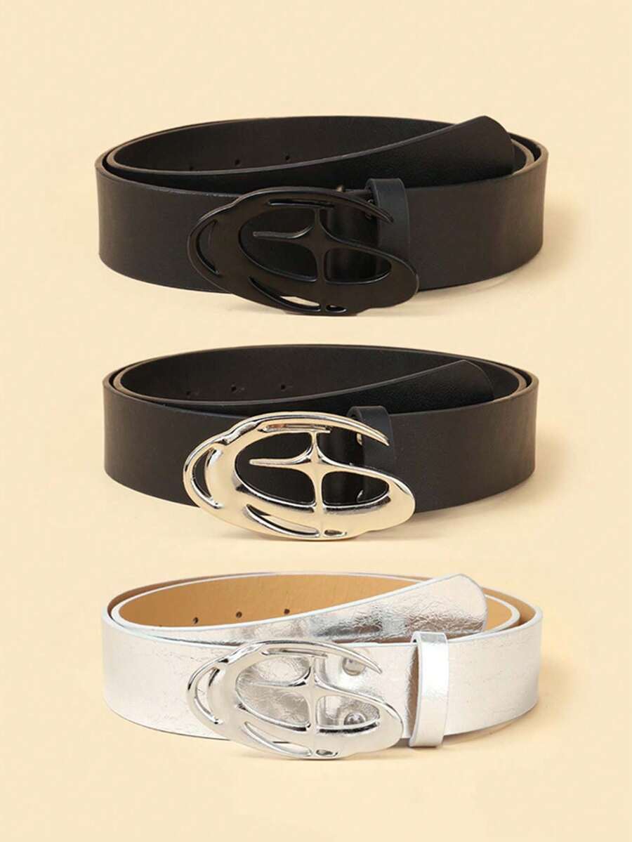 1pc Unisex Luxury Fashion Belt, Metal Buckle, Minimalist Style, Suitable For Daily Commute, Can Be Paired With Jeans, Also An Ideal Valentine's Day Gift - Multicolor - View 1