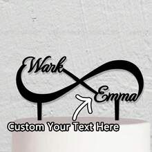 Wedding Cake Topper,Personalized Valentine's Day Cake Topper,Infinity Cake Topper With Two Names,Custom Cake Topper,Personalized Cake Topper,Love Cake Topper,Name Cake Topper - Multicolor - View 1