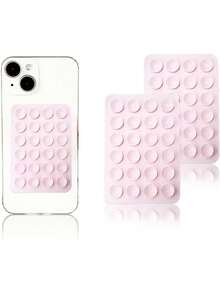 2PCS Silicon Suction Phone Case Mount, Hands-Free Fidget Toy Mirror Shower Phone Holder, Videos And Selfies (White, Light Pink) Compatible With IPhone, Android Phone, Gift For Birthday, Family, Friends Gifts Birthday Bathroom Phone Stand Phone Accessories Sticky Stand - Multicolor - View 10