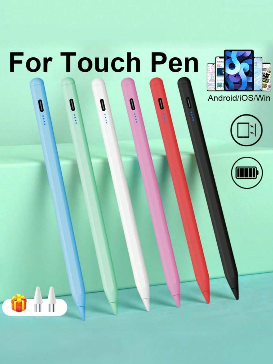 Universal Stylus Pen For Android IOS Windows Capacitive Screen Touch Pen Compatible With IPad Pencil For Android Tablet Pen Rechargeable Battery 120mAh Gifts For Mother, Family, Friends, Kids, Birthday, Holiday